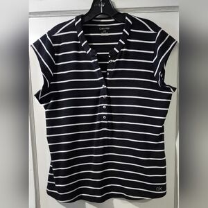 🌸🌷Calvin Klein Navy and White Striped Button Down Shirt